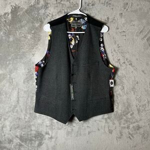 Paisley & Gray Slim Fit Vest Floral Lined Modern Formal Dressy Size XXL New